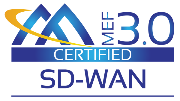 メトロ イーサネット フォーラム（MEF）3.0 SD-WAN 認定のロゴ
